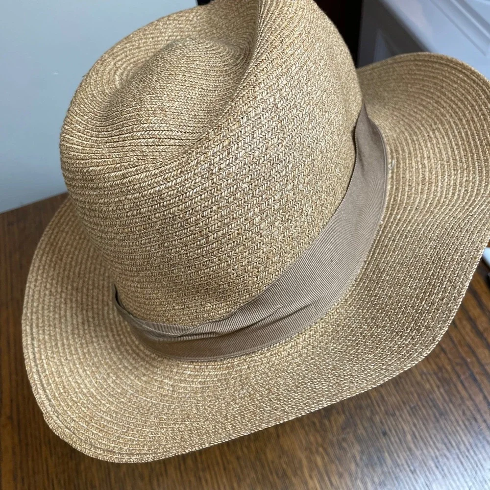 Tesi Firenze Straw Fedora‎ Hat Mens XL Tan Made in Italy JJ Hat Center New York